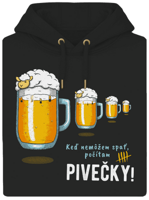 Pivečka unisex mikina premium Dark Black