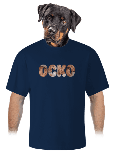 Nápis ocko z vlastných fotiek unisex tričko oversized Midnight Blue