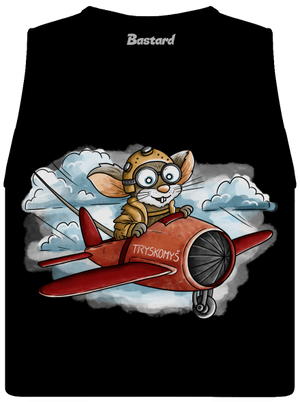 Tryskomyš dámske tielko voľné Black