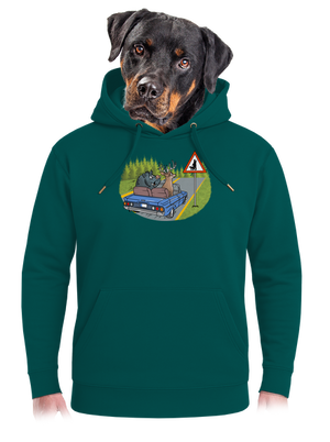 Poľovník unisex mikina premium Emerald Green