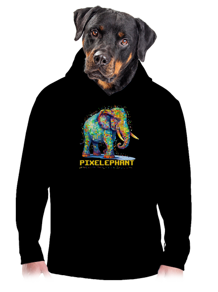 Pixelephant pánska mikina klokanka Black