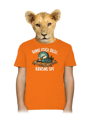 Ranné vtáča spí detské tričko Orange