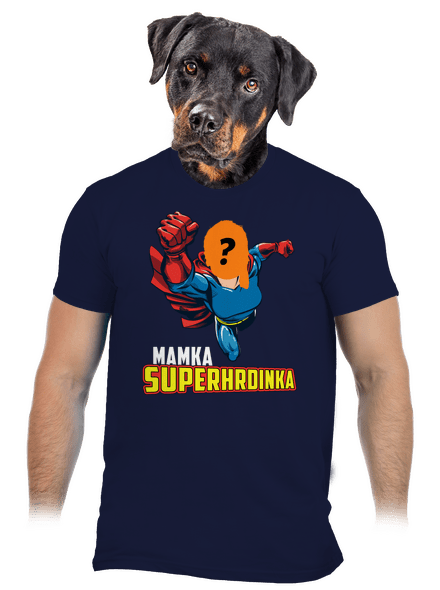 Mamka superhrdinka pánske tričko Navy
