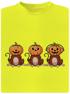 Halloween opičky detské športové tričko Neon Yellow