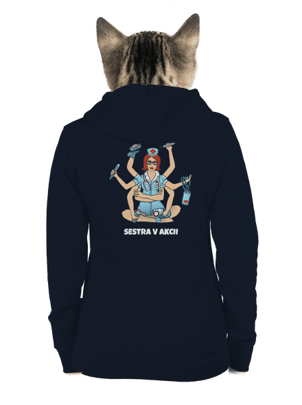 Sestra v akcii dámska mikina na zips Navy Mal