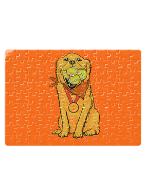 Zlatý retriever puzzle White