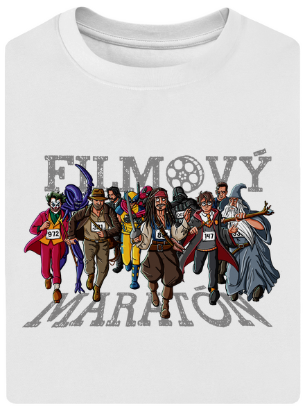 Filmový maratón unisex tričko oversized White
