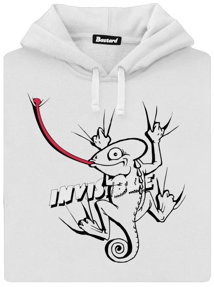Invisible chameleon dámska mikina klokanka White