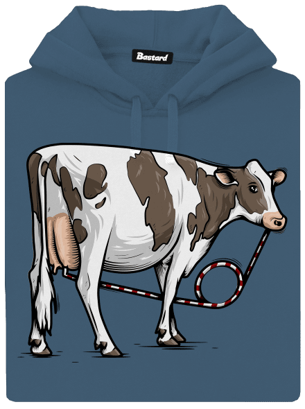 Cow drink dámska mikina klokanka Denim
