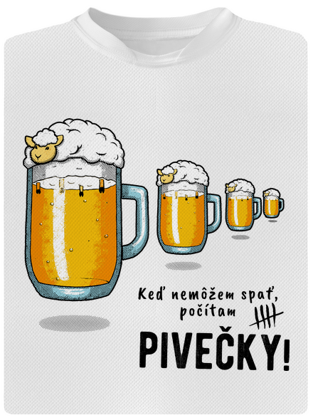 Pivečka pánske športové tričko White