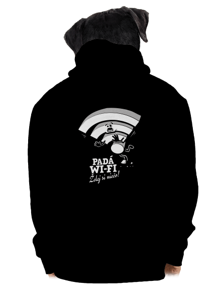 Padá wi-fi pánska mikina na zips Black