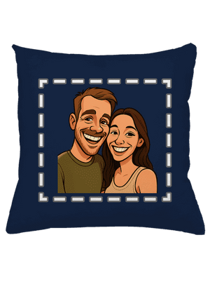 Karikatúra z vlastnej fotky vankúš Dark Navy