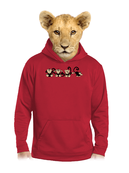 Opica detská mikina klokanka Fire Red