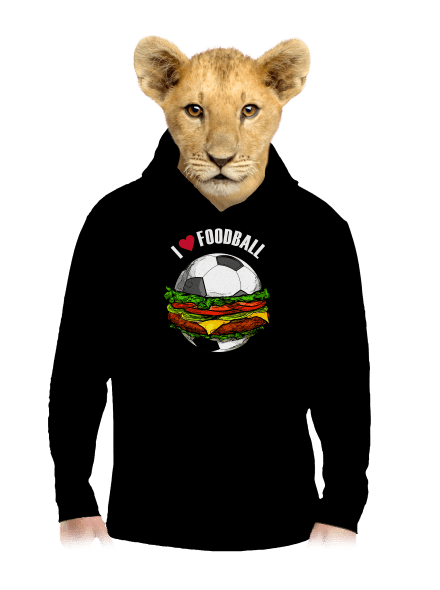 Foodball detská mikina klokanka Black