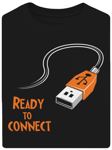 USB pripojenie unisex tričko oversized Black