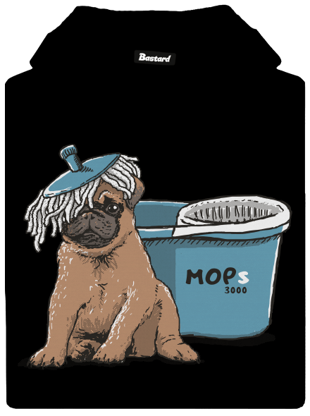 Mops pánska mikina klokanka Black