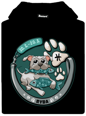 Psí horoskop: Ryba pánska mikina klokanka Black