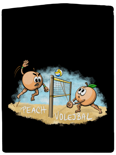 Peach volejbal dámska mikina na zips Black