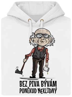 Neklidný bez piva unisex mikina premium Snowwhite