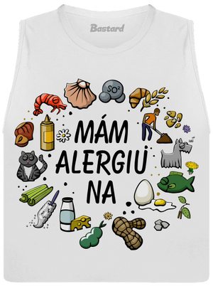 Mám alergiu na... + fix dámske tielko voľné White