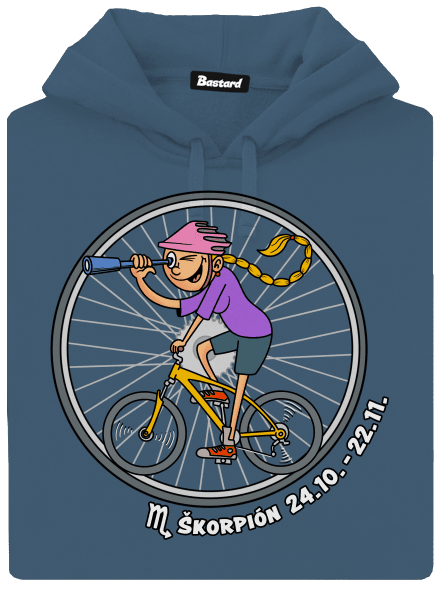 Cyklistický horoskop: Škorpión dámska mikina klokanka Denim