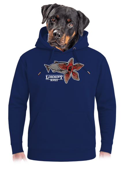 Lososový kvet unisex mikina premium Navy