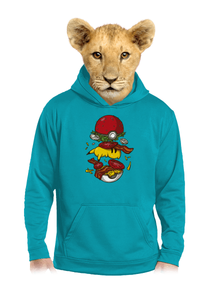 Pokémon burger detská mikina klokanka Hawaiian Blue