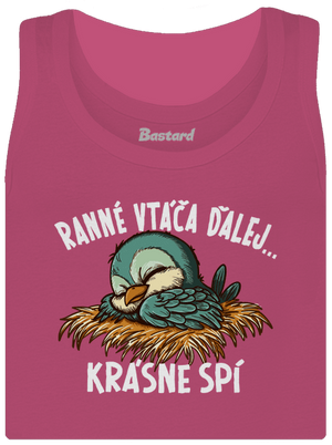 Ranné vtáča spí dámske tielko klasické Magenta
