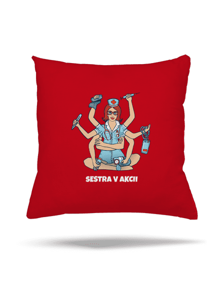 Sestra v akcii vankúš Red