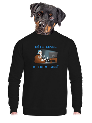 Ešte level unisex mikina bez kapucne Black
