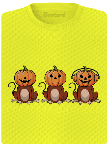 Halloween opičky dámske športové tričko Neon Yellow