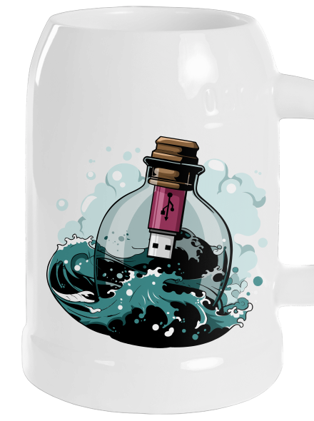 USB odkaz vo fľaši polliter White
