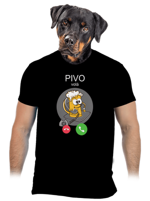 Pívo volá pánske tričko Black