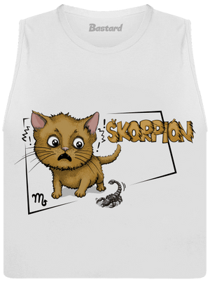 Mačací horoskop: Škorpion dámske tielko voľné White