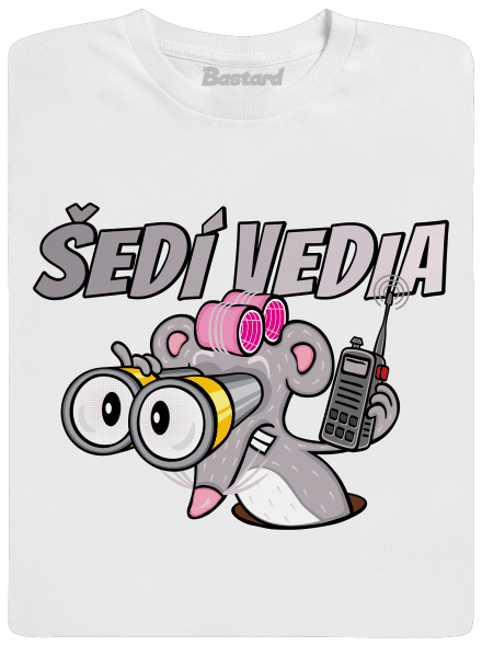 Šedí vedia - myš detské tričko White