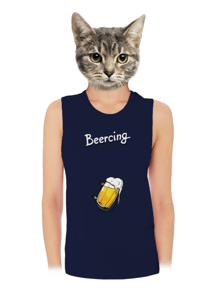 Beercing dámske tielko voľné Navy