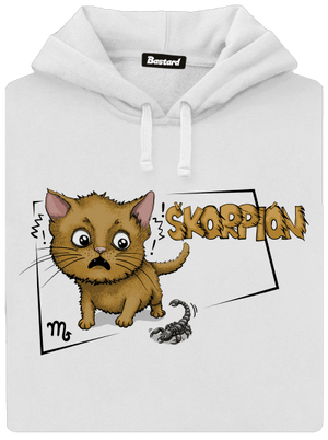Mačací horoskop: Škorpion dámska mikina klokanka White