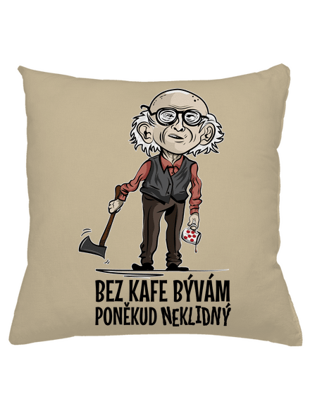 Neklidný bez kafe vankúš Beige