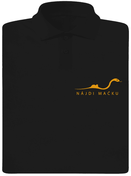 Nájdi mačku pánska polokošeľa Black