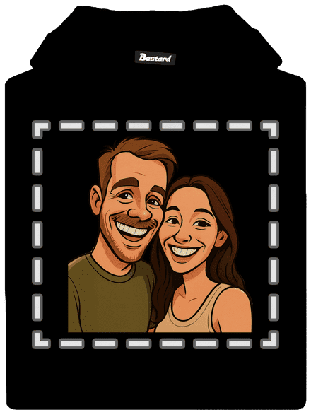 Karikatúra z vlastnej fotky detská mikina klokanka Black