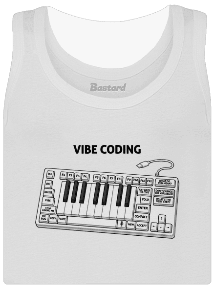 Vibe coding dámske tielko klasické White