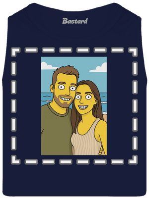 Simpsonovi z vlastnej fotky pánske tielko French Navy