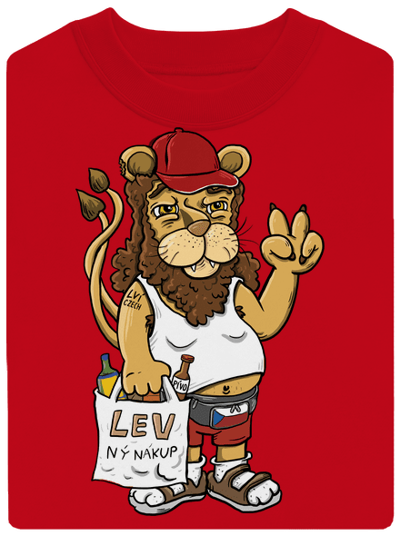 Lvíček unisex mikina bez kapucne Red