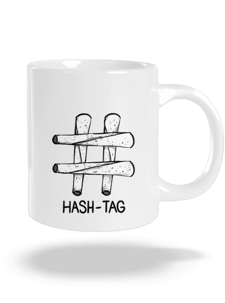 Hash tag veľký hrnček White