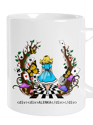 Alenka v ríši divov veľký hrnček White