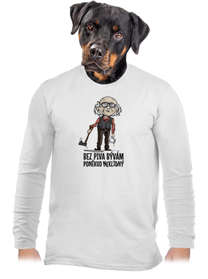Neklidný bez piva pánske dlhý rukáv White