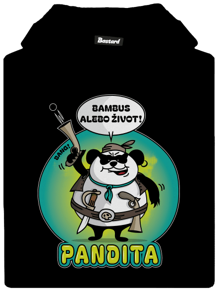 Pandita detská mikina klokanka Black
