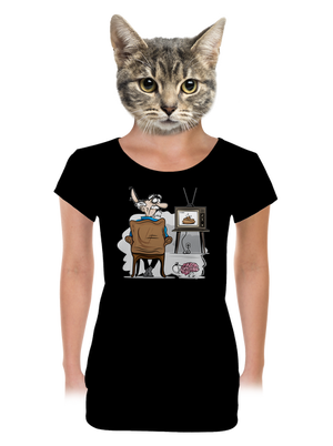 TV News dámske tričko s lemom Black