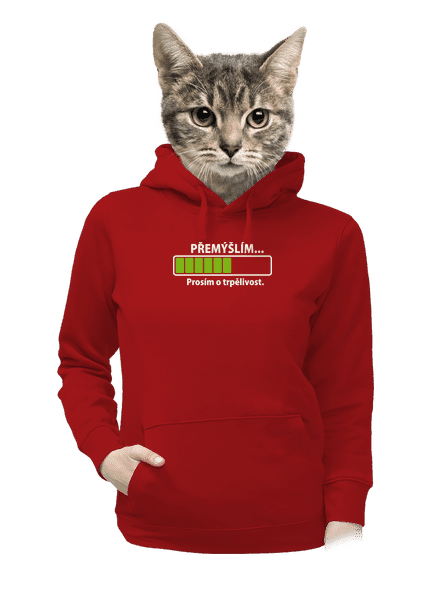 Premýšľam dámska mikina klokanka Red Mal
