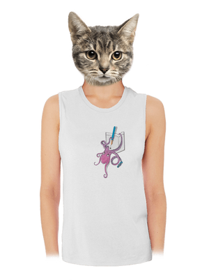 Jednoducho miluje atrament dámske tielko voľné White